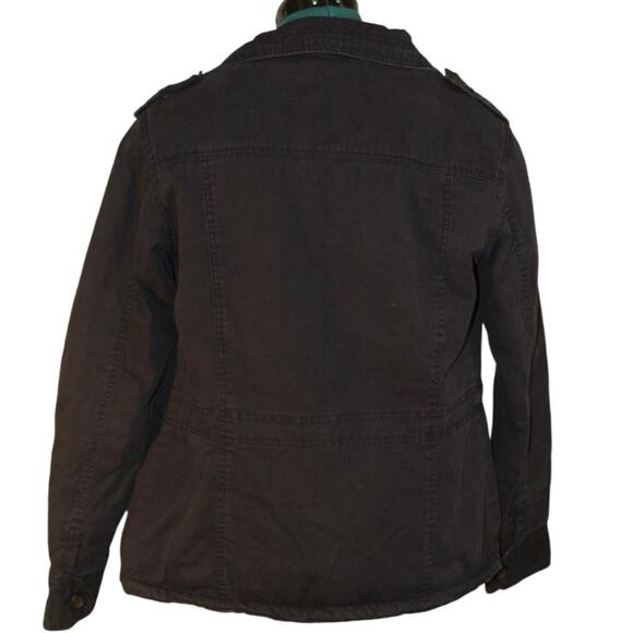 Kirra Black Sherpa Lined Jacket Women’s Large Zip Front Soft Fleece Lining - Picture 3 of 4